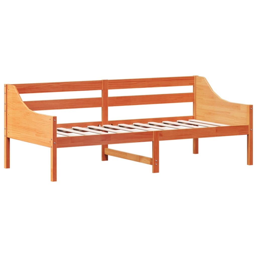 daybed uden madras 80x200 cm massivt fyrretræ gyldenbrun