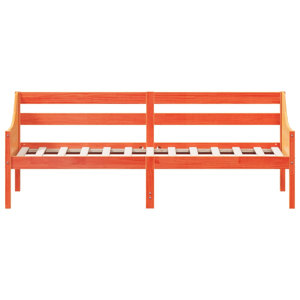 daybed uden madras 100x200 cm massivt fyrretræ gyldenbrun