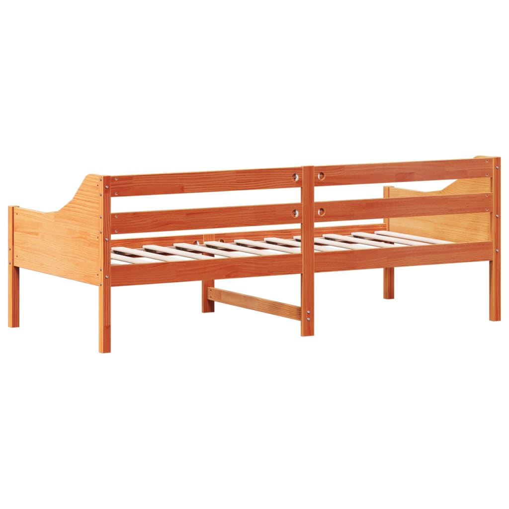 daybed uden madras 100x200 cm massivt fyrretræ gyldenbrun