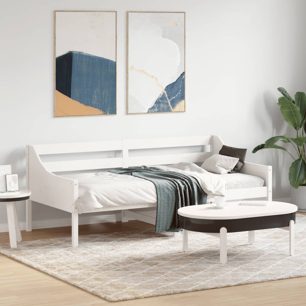 daybed uden madras 90x190 cm massivt fyrretræ hvid