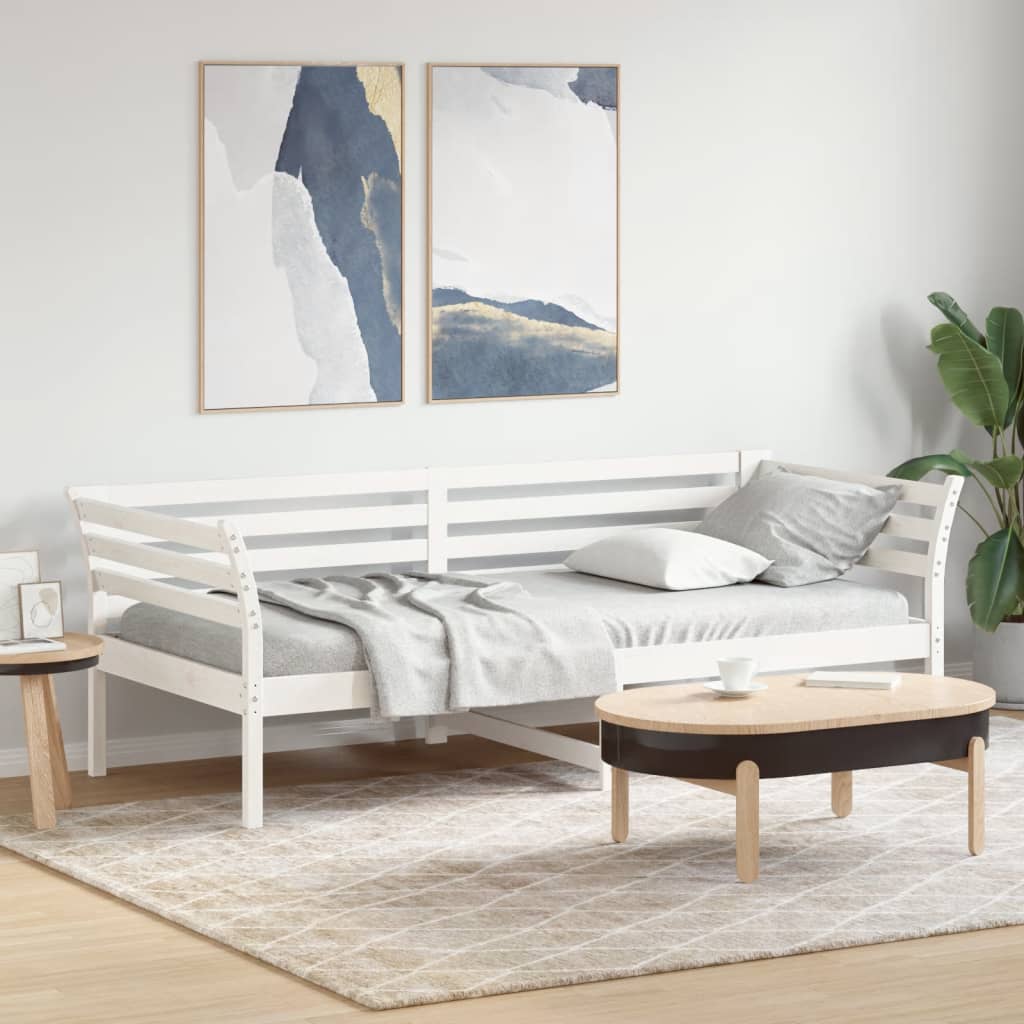 daybed uden madras 80x200 cm massivt fyrretræ hvid