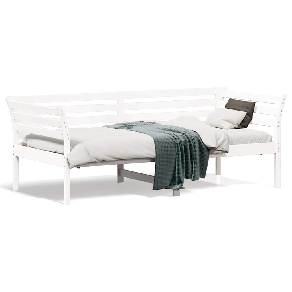 daybed uden madras 90x190 cm massivt fyrretræ hvid