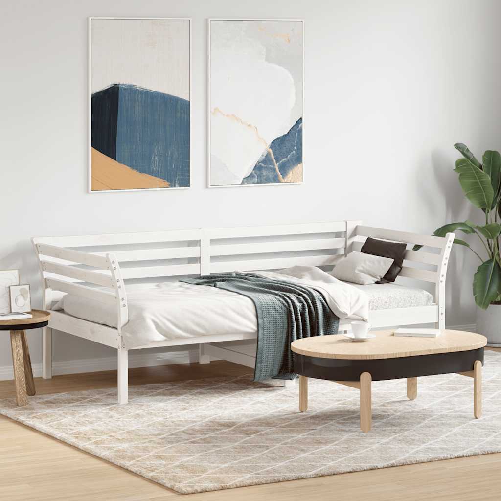 daybed uden madras 90x190 cm massivt fyrretræ hvid