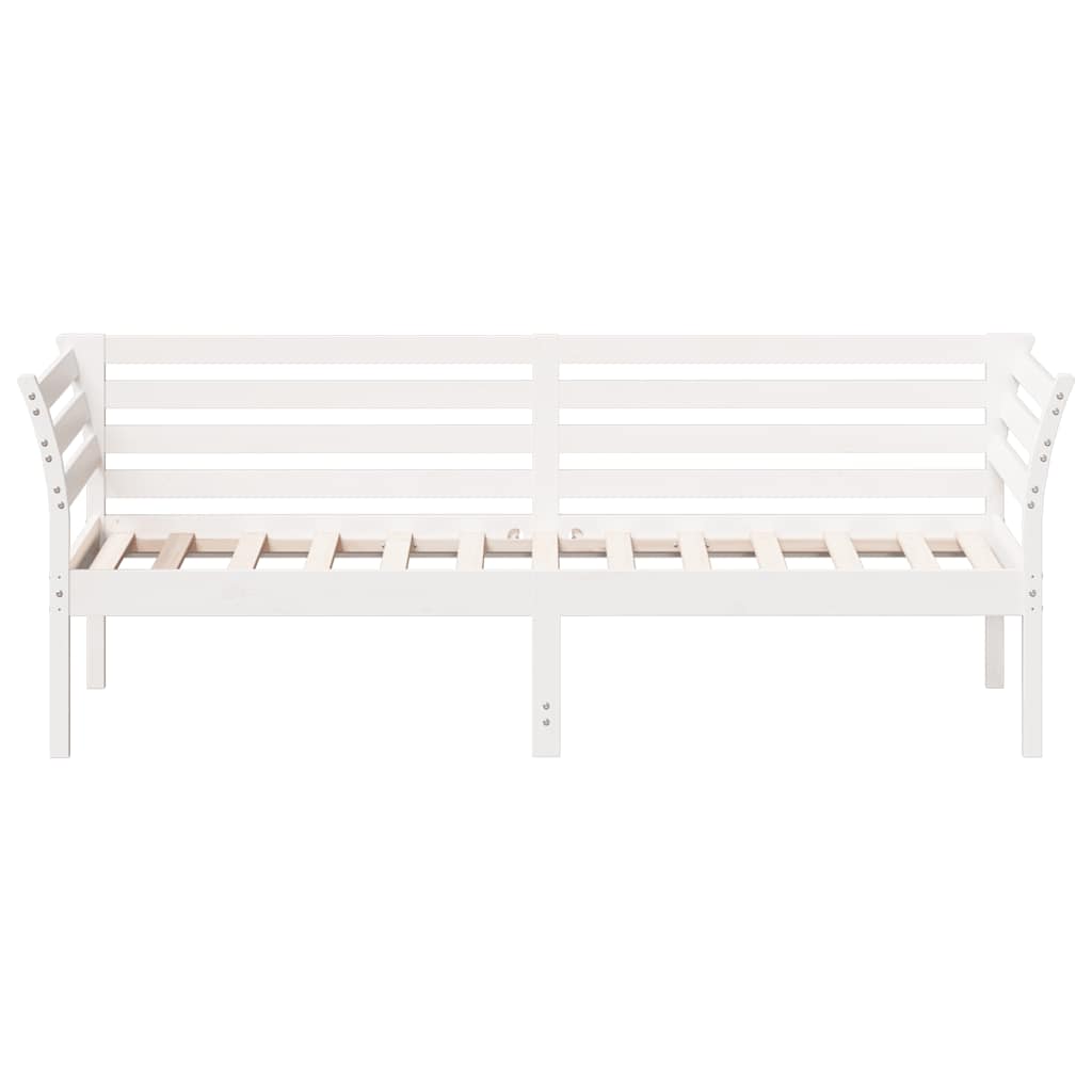 daybed med reol uden madras 75x190 cm massivt fyrretræ hvid
