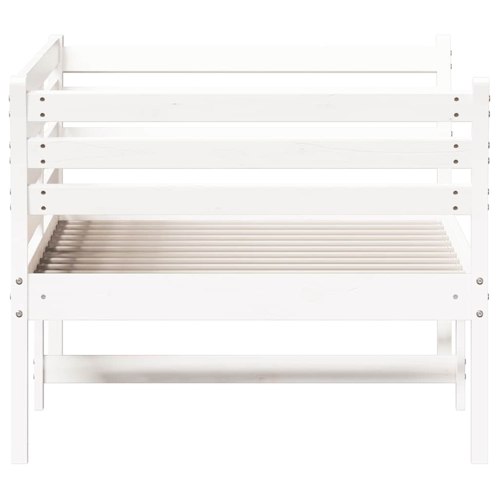 daybed med reol uden madras 75x190 cm massivt fyrretræ hvid