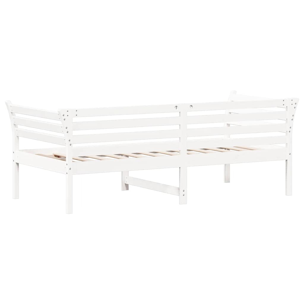 daybed med reol uden madras 75x190 cm massivt fyrretræ hvid