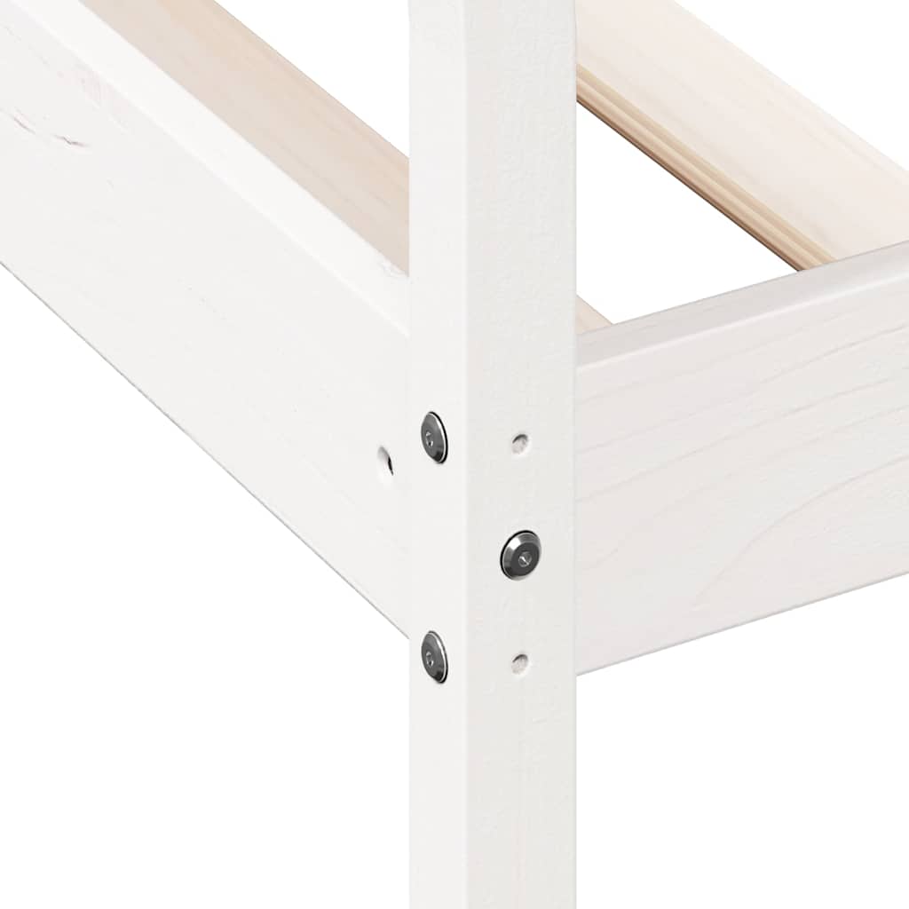 daybed med reol uden madras 75x190 cm massivt fyrretræ hvid