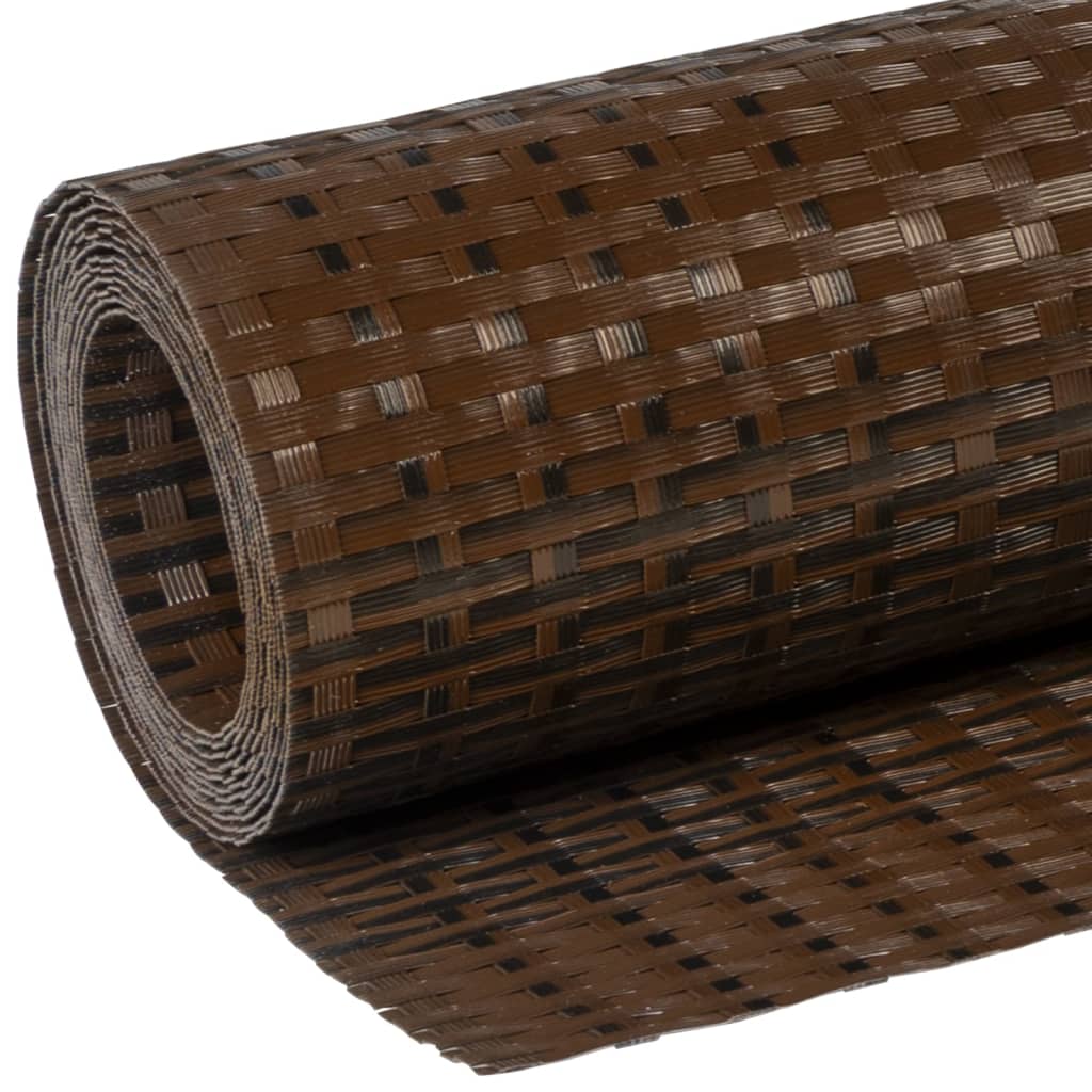 altanafskærmning 500x80 cm polyrattan brun og sort