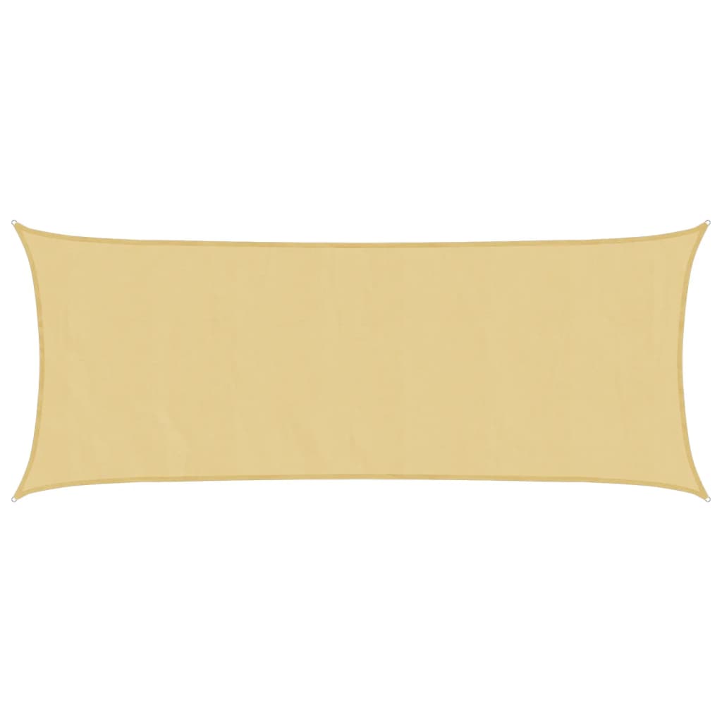 solsejl 4,5x2 m 100 % polyesterstof sandfarvet