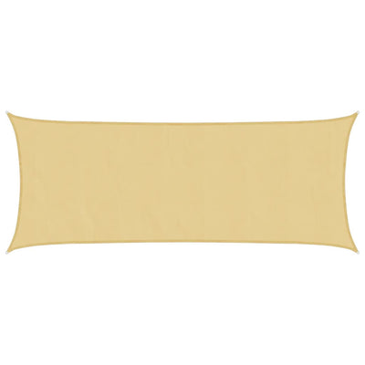 solsejl 4,5x2 m 100 % polyesterstof sandfarvet