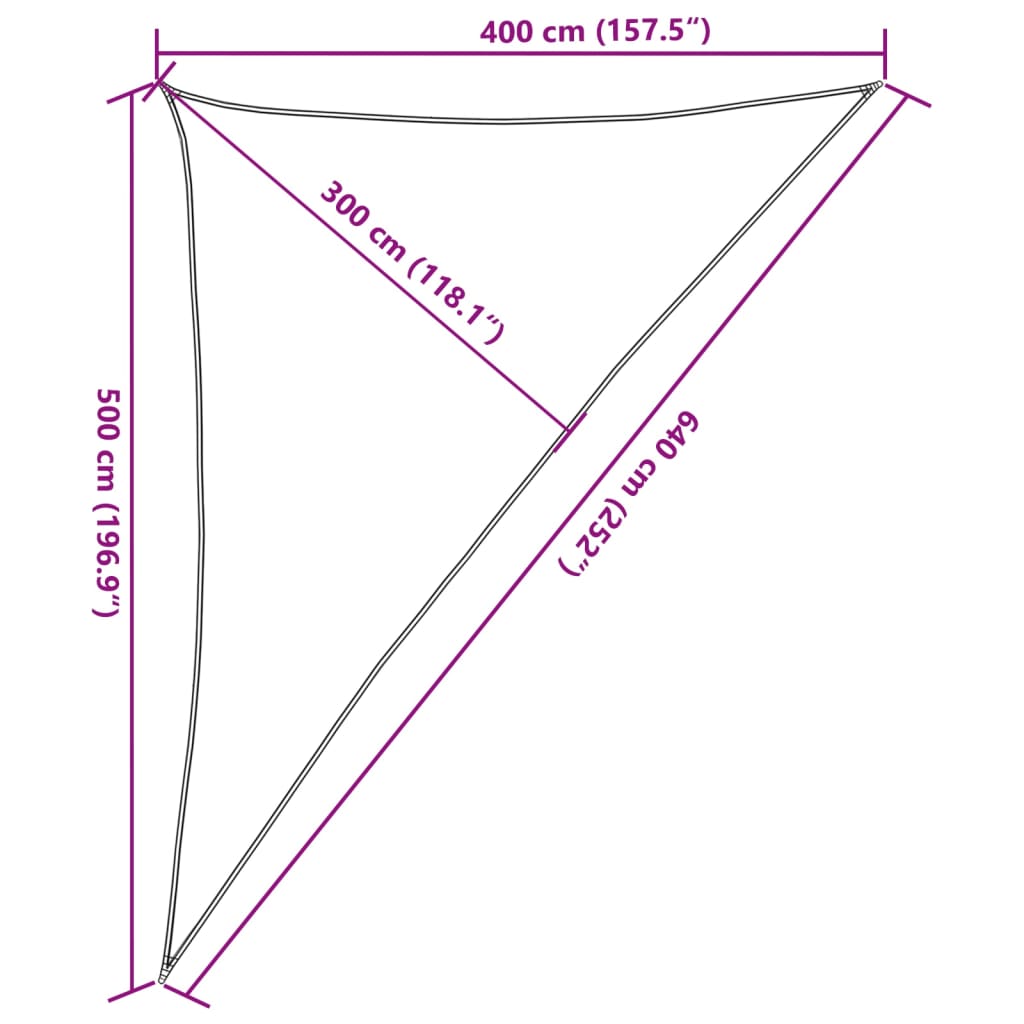 solsejl 4x5x6,4 m 100 % polyesterstof lysegrå