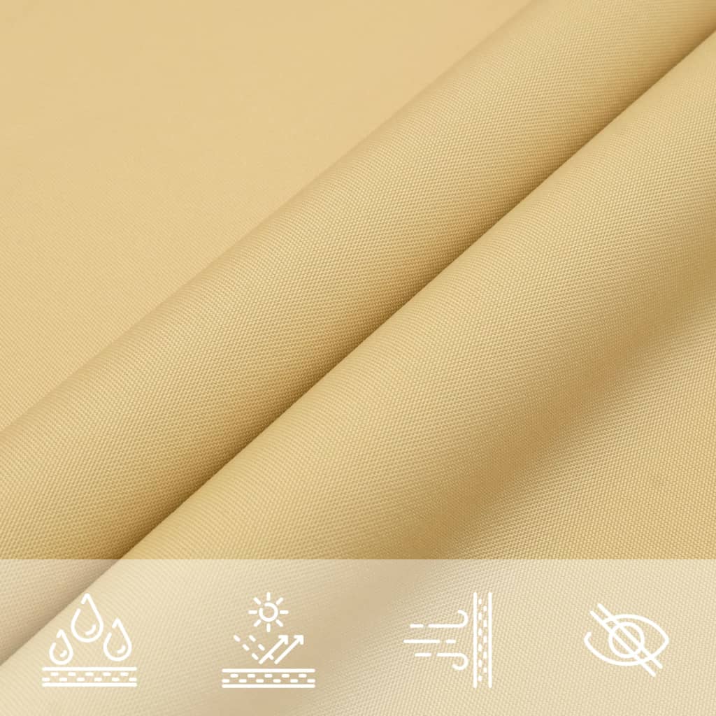 solsejl 3,6x3,6x3,6 m 100 % polyesterstof sandfarvet