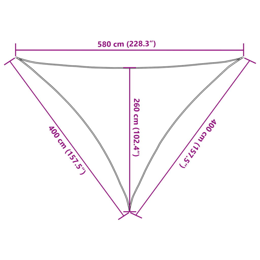 solsejl 4x4x5,8 m 100 % polyesterstof sandfarvet