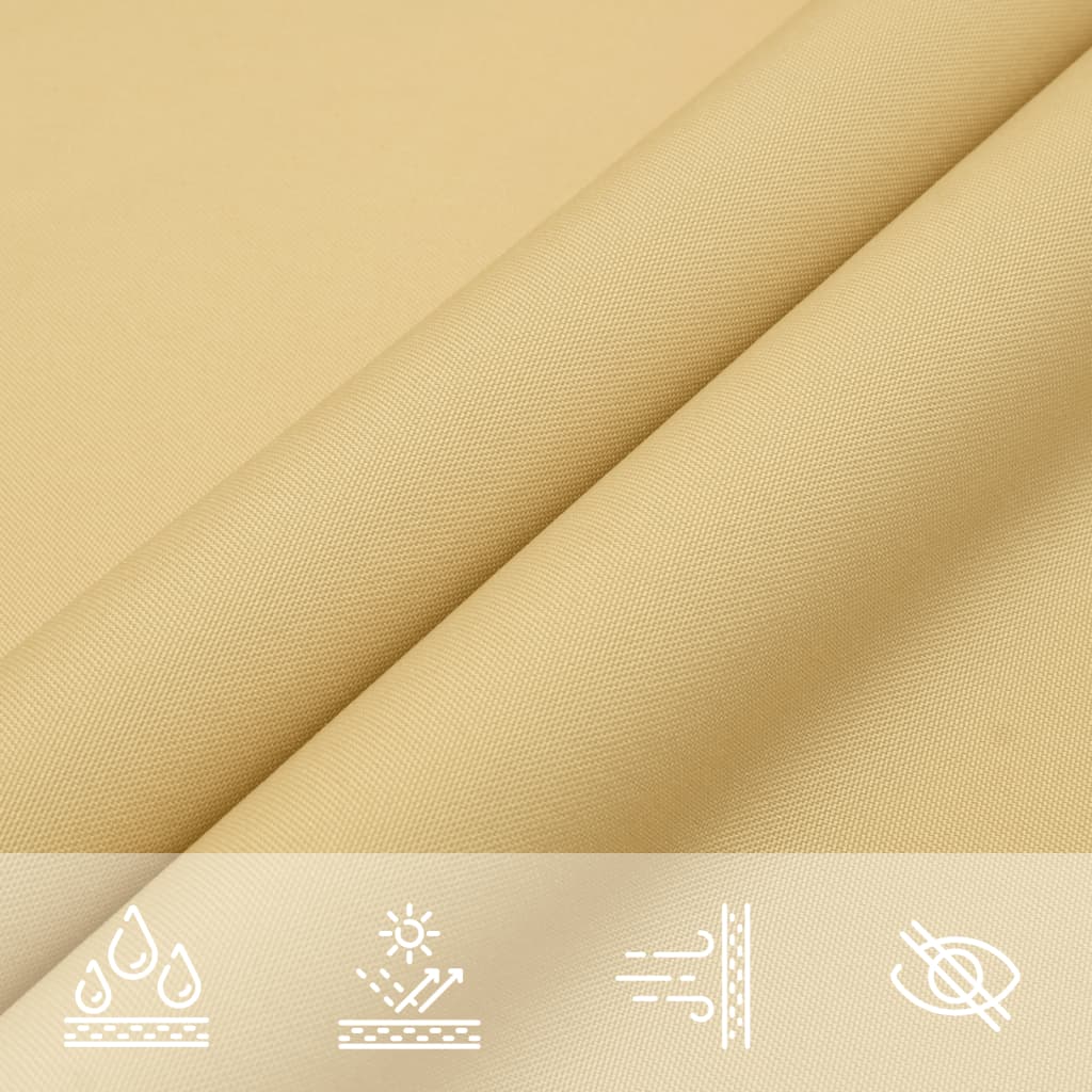 solsejl 4x5x6,4 m 100 % polyesterstof sandfarvet