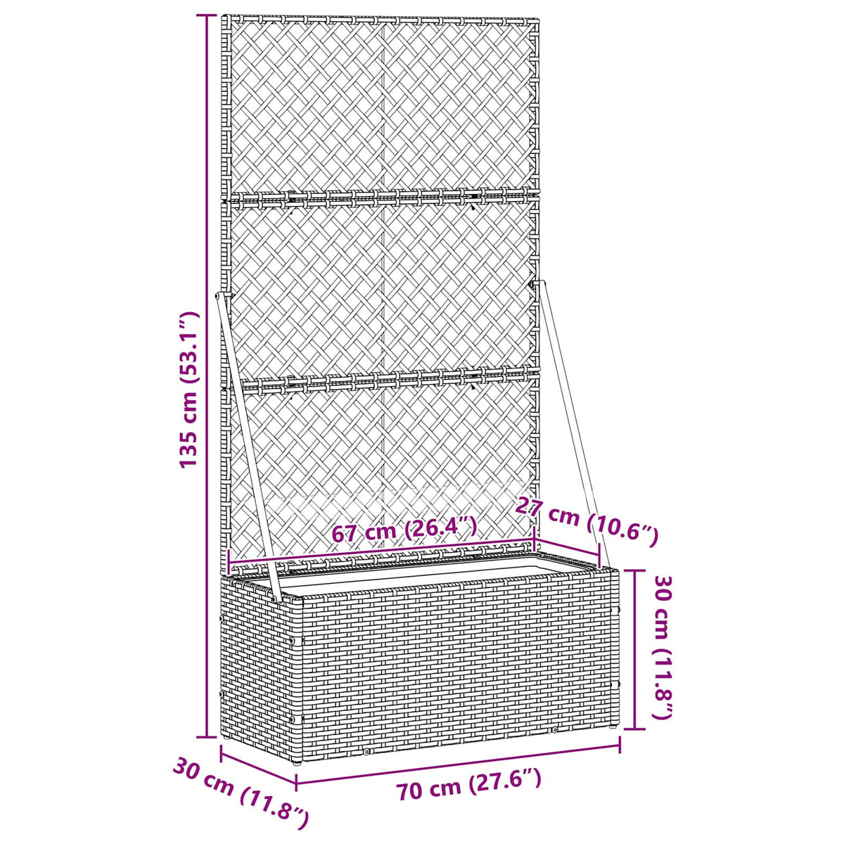 Have Trellis Planter Sort 70 x 30 x 135 cm Metal