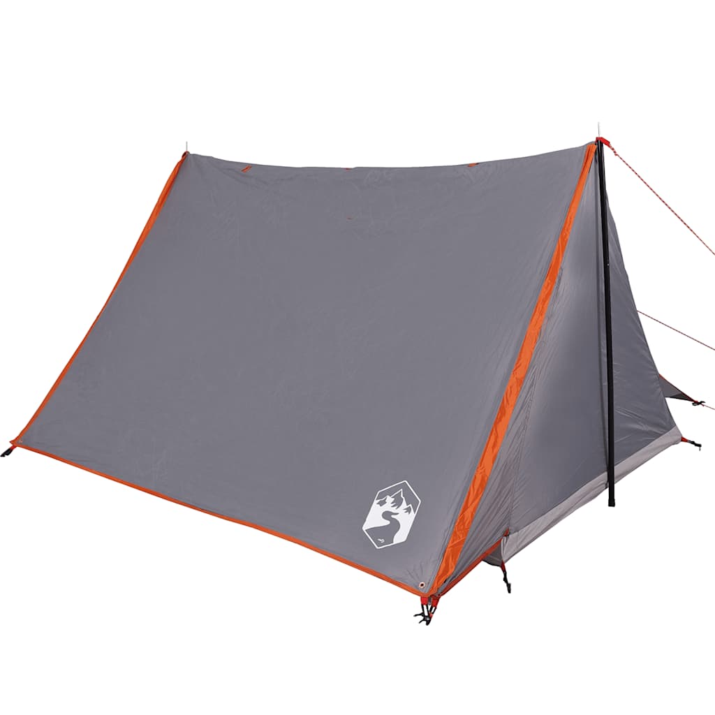 2-personers campingtelt vandtæt grå og orange