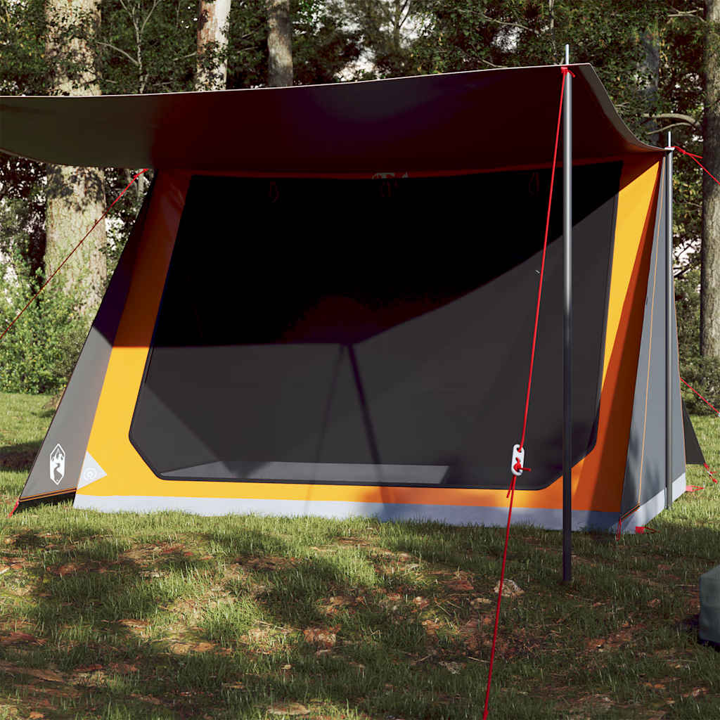 2-personers campingtelt vandtæt grå og orange