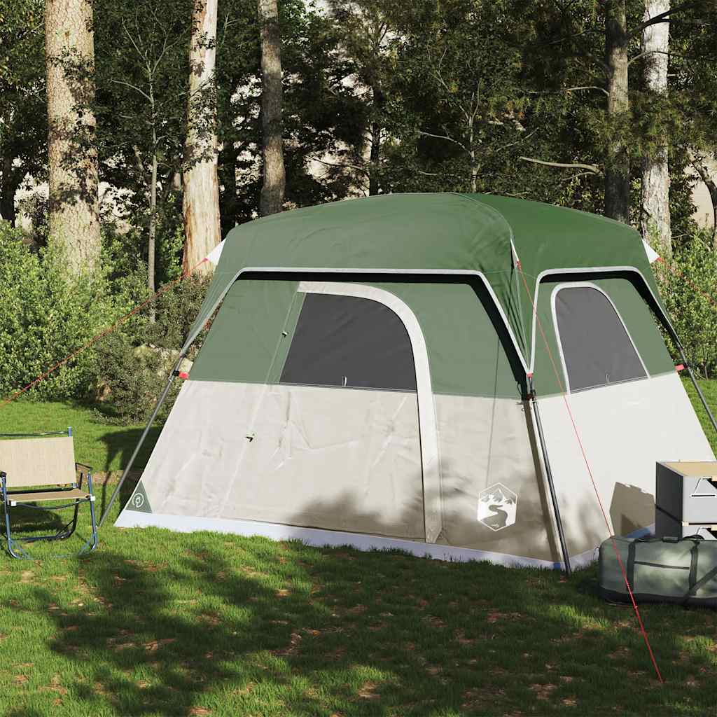 4-personers campingtelt vandtæt grøn