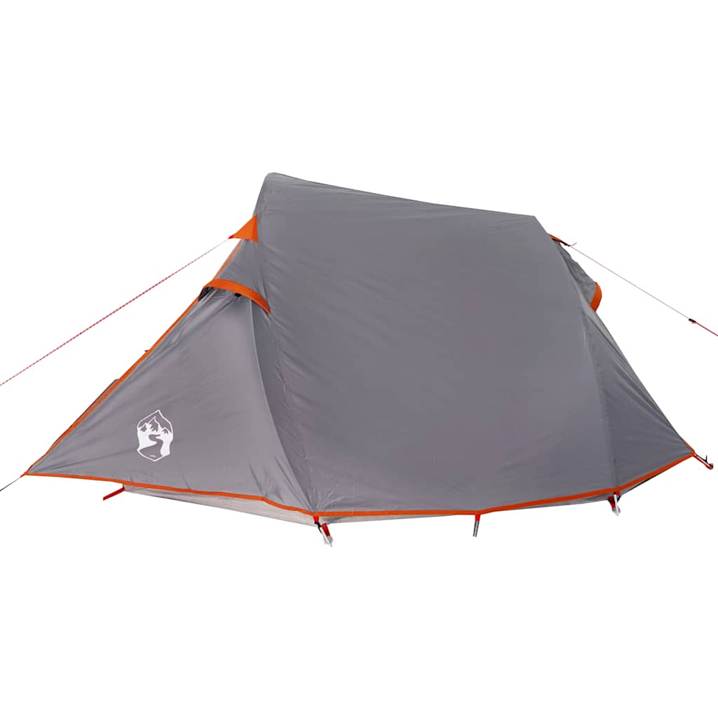 3-personers campingtelt vandtæt grå og orange