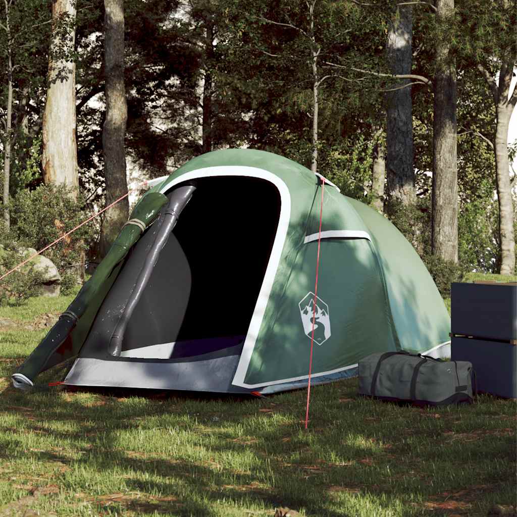 2-personers campingtelt - vandafvisende tunneltelt, grøn