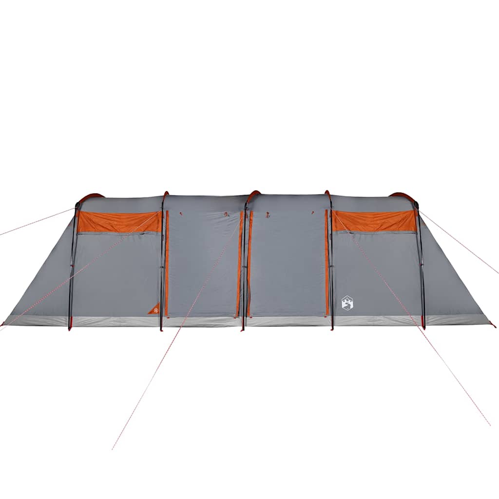 8-personers campingtelt vandtæt grå og orange