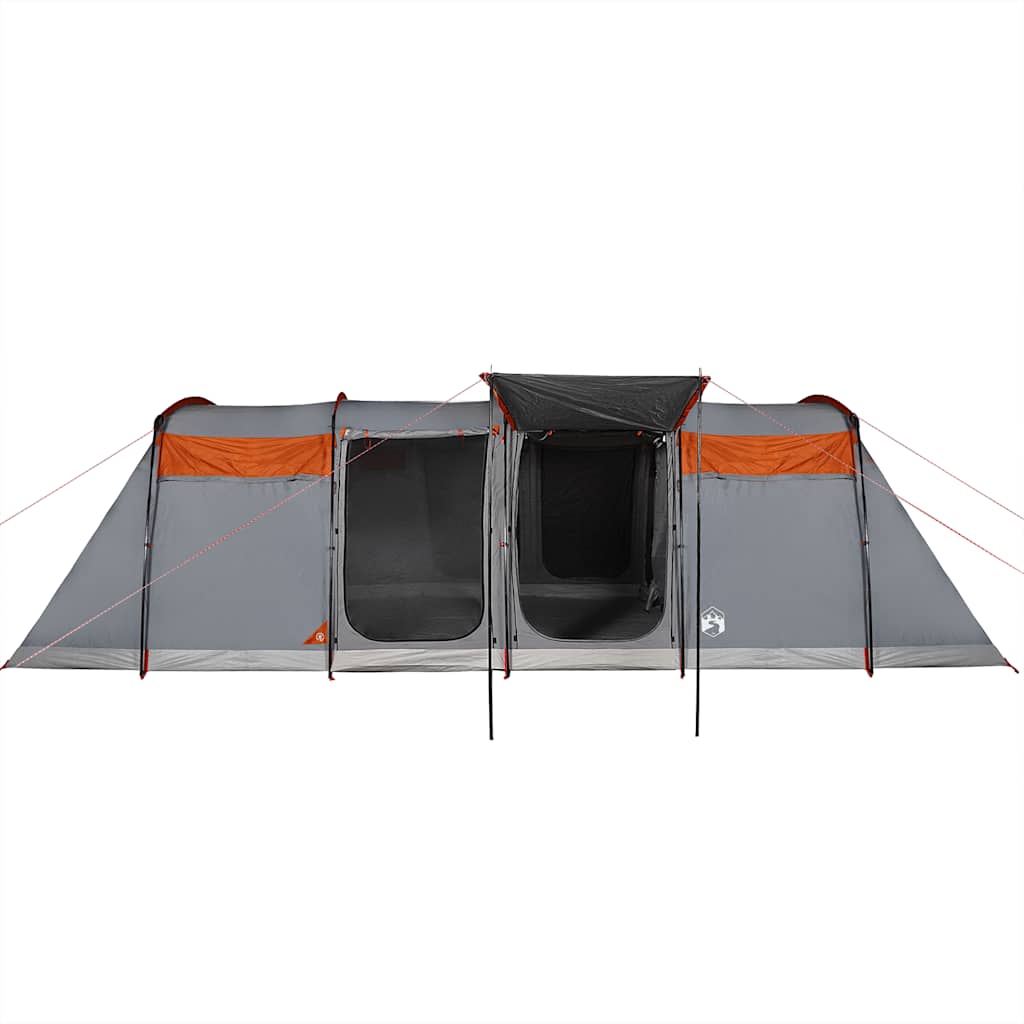 10-personers campingtelt vandtæt grå og orange