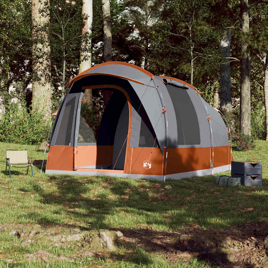 3-personers campingtelt vandtæt grå og orange