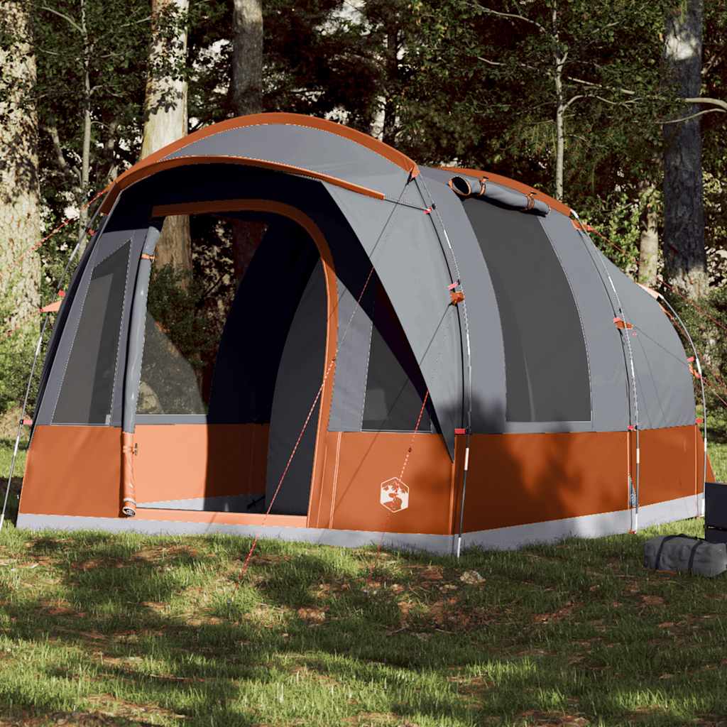 3-personers campingtelt vandtæt grå og orange