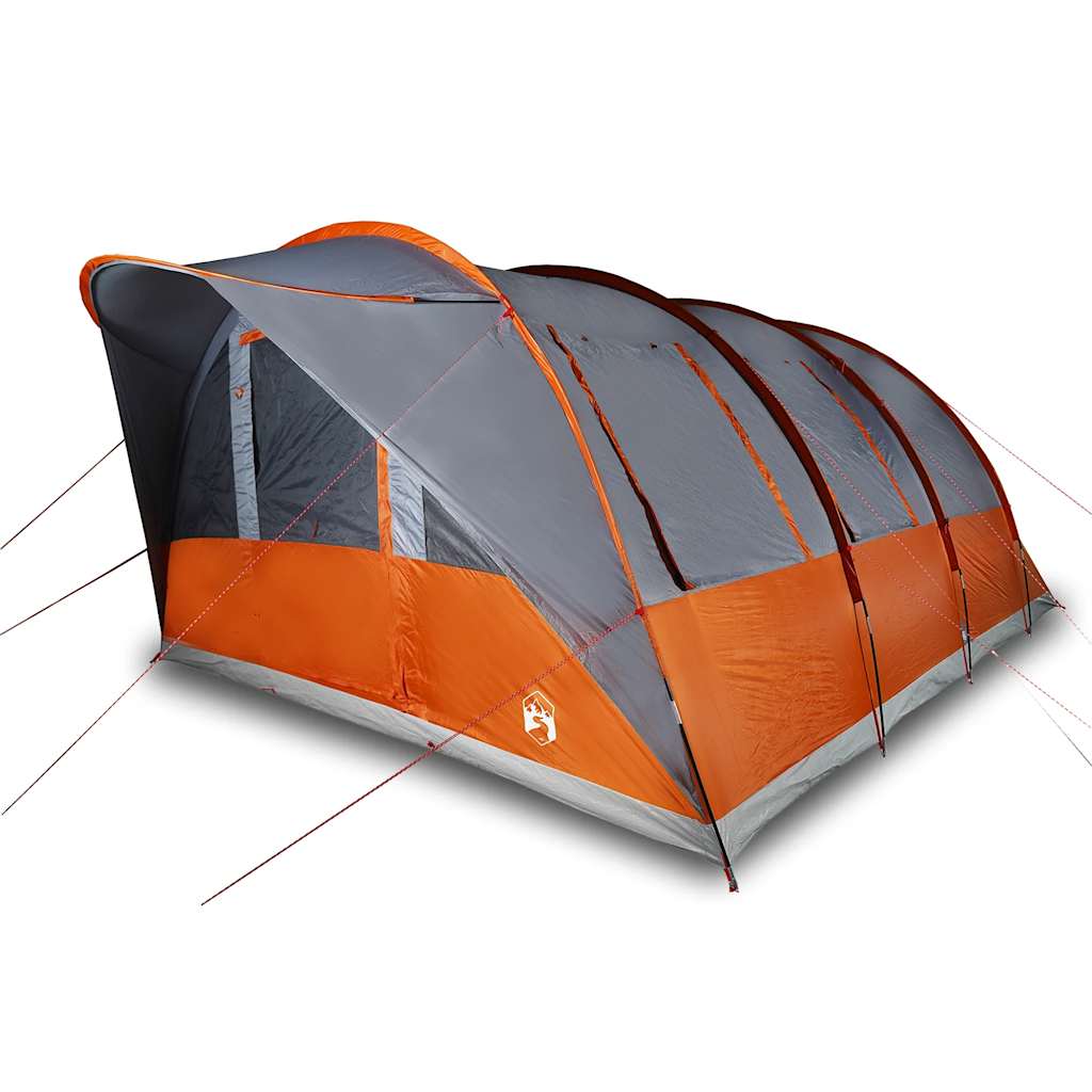 7-personers campingtelt vandtæt grå og orange