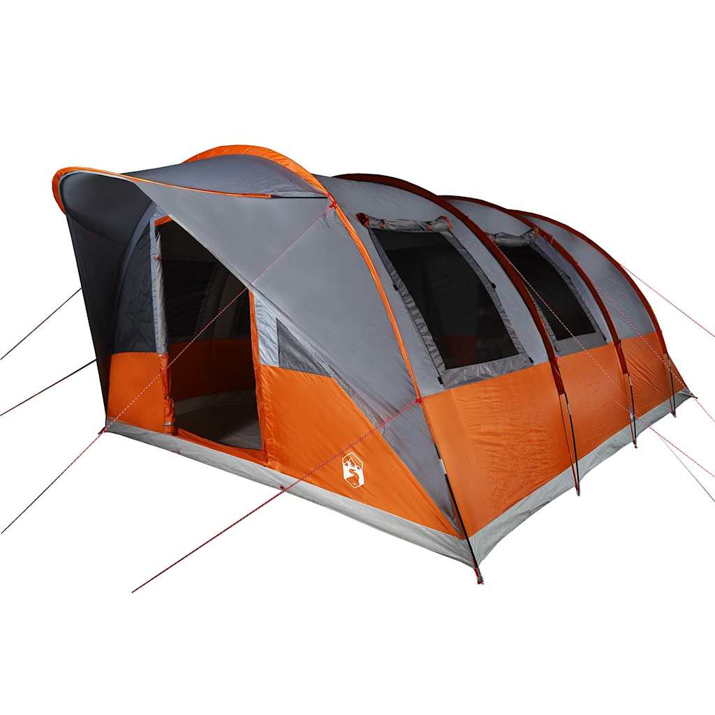 7-personers campingtelt vandtæt grå og orange