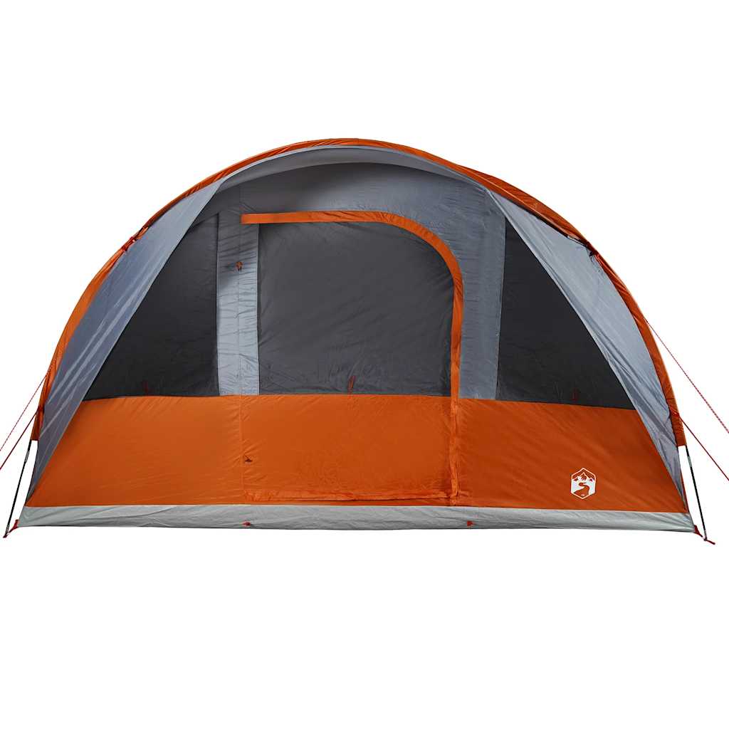 7-personers campingtelt vandtæt grå og orange