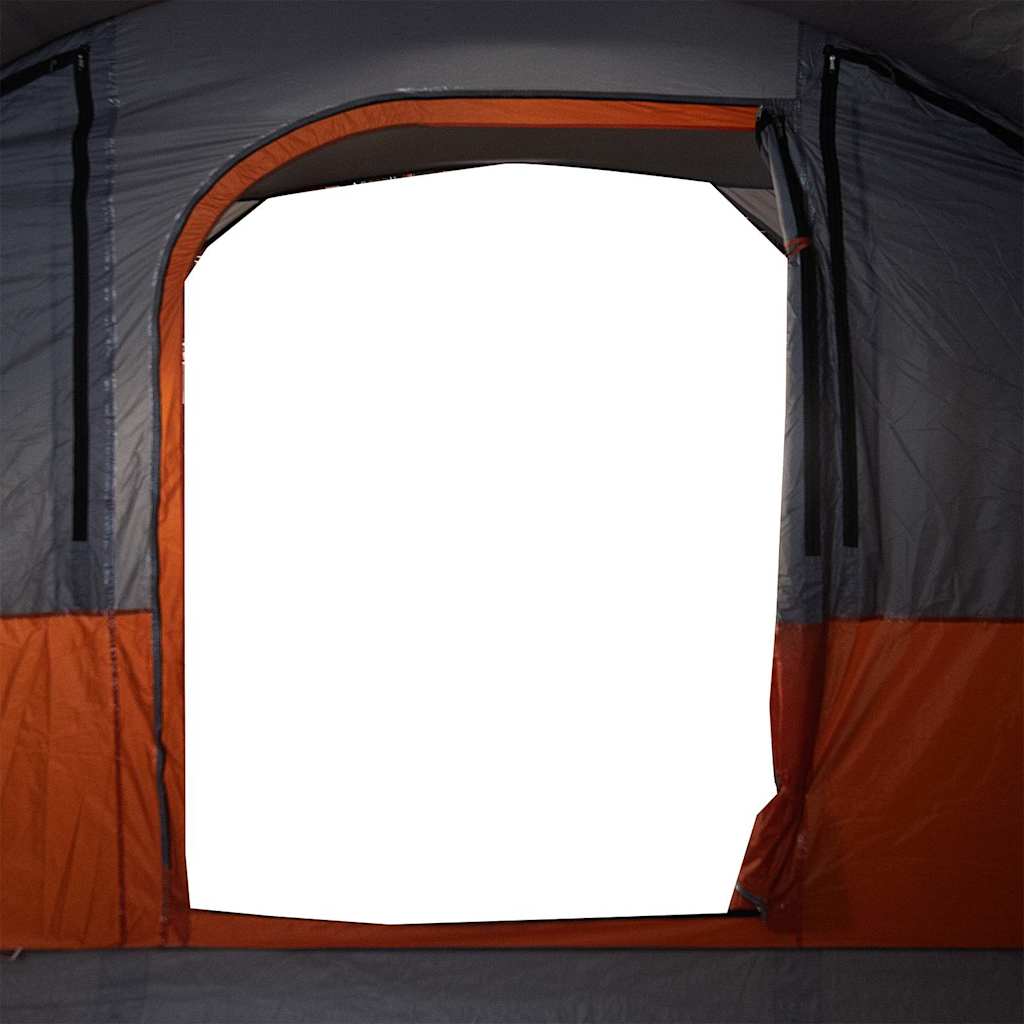 7-personers campingtelt vandtæt grå og orange
