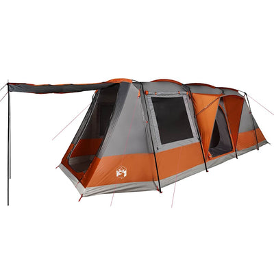 4-personers campingtelt vandtæt grå og orange