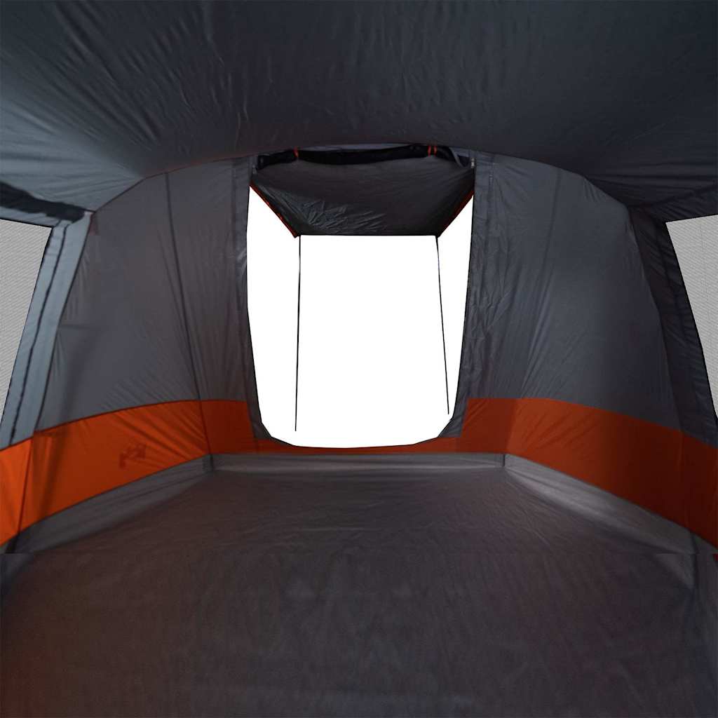 4-personers campingtelt vandtæt grå og orange