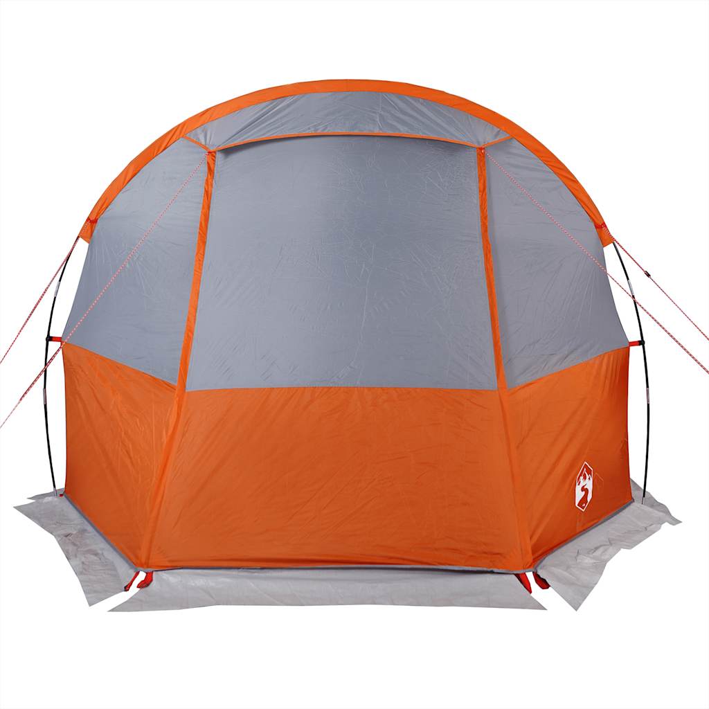 4-personers campingtelt vandtæt grå og orange