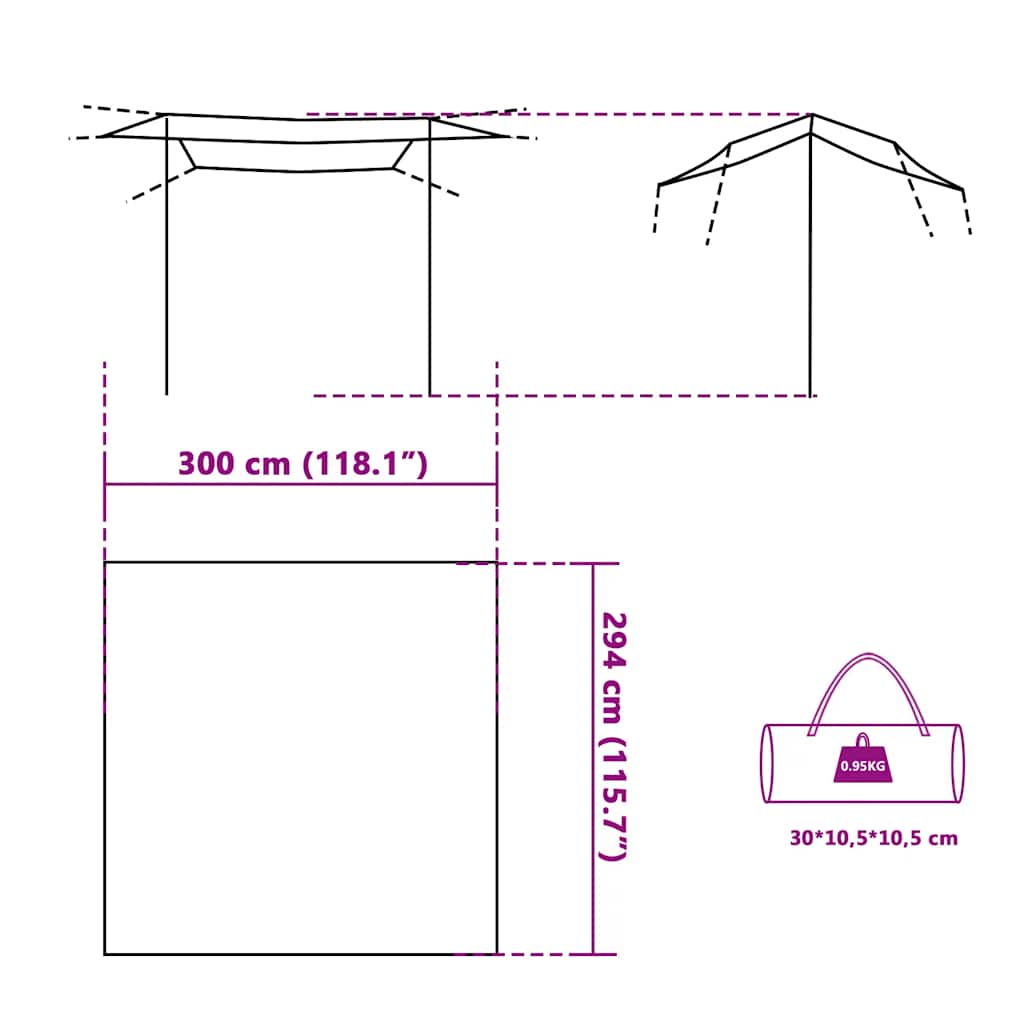 tarp 300x294 cm vandtæt blå