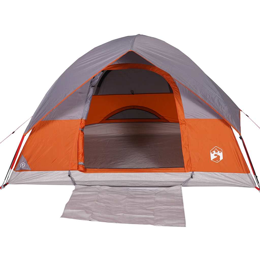 3-personers campingtelt vandtæt kuppel grå og orange