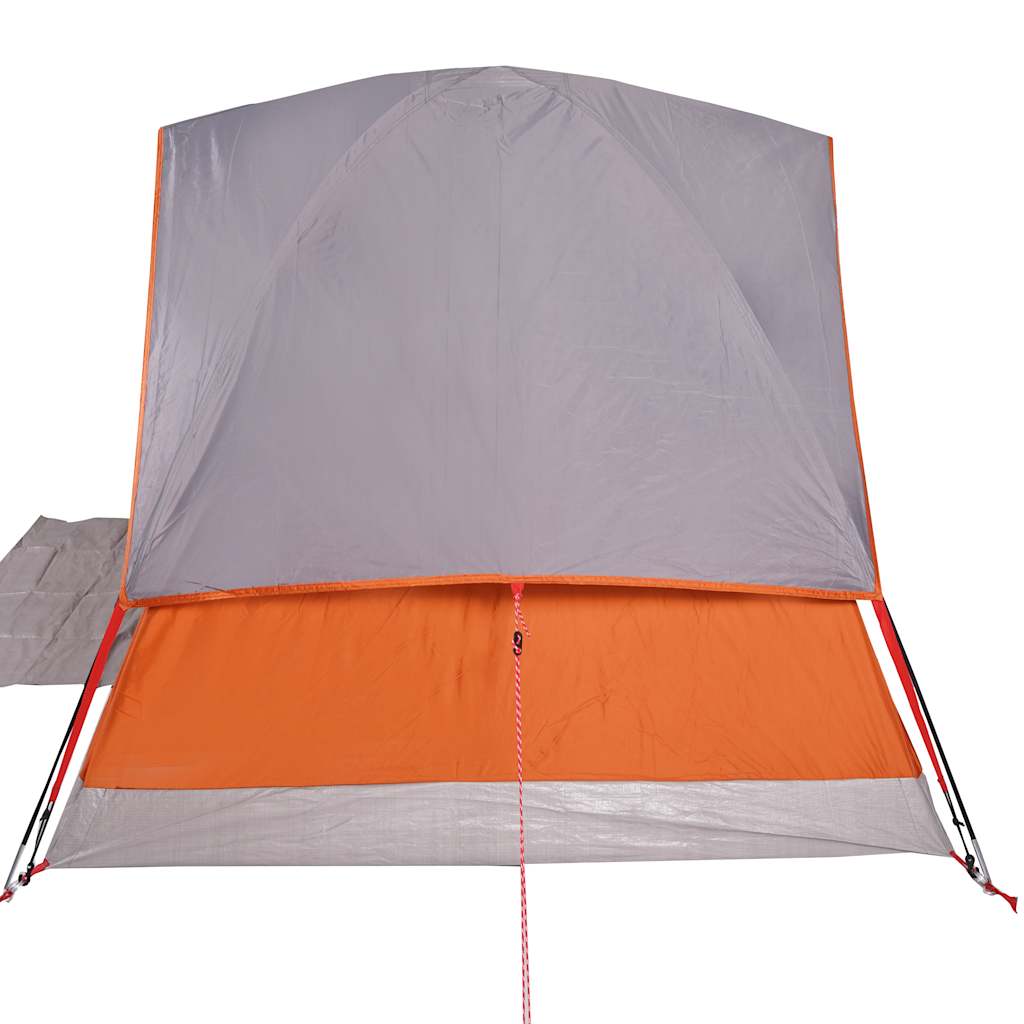 4-personers campingtelt vandtæt grå og orange
