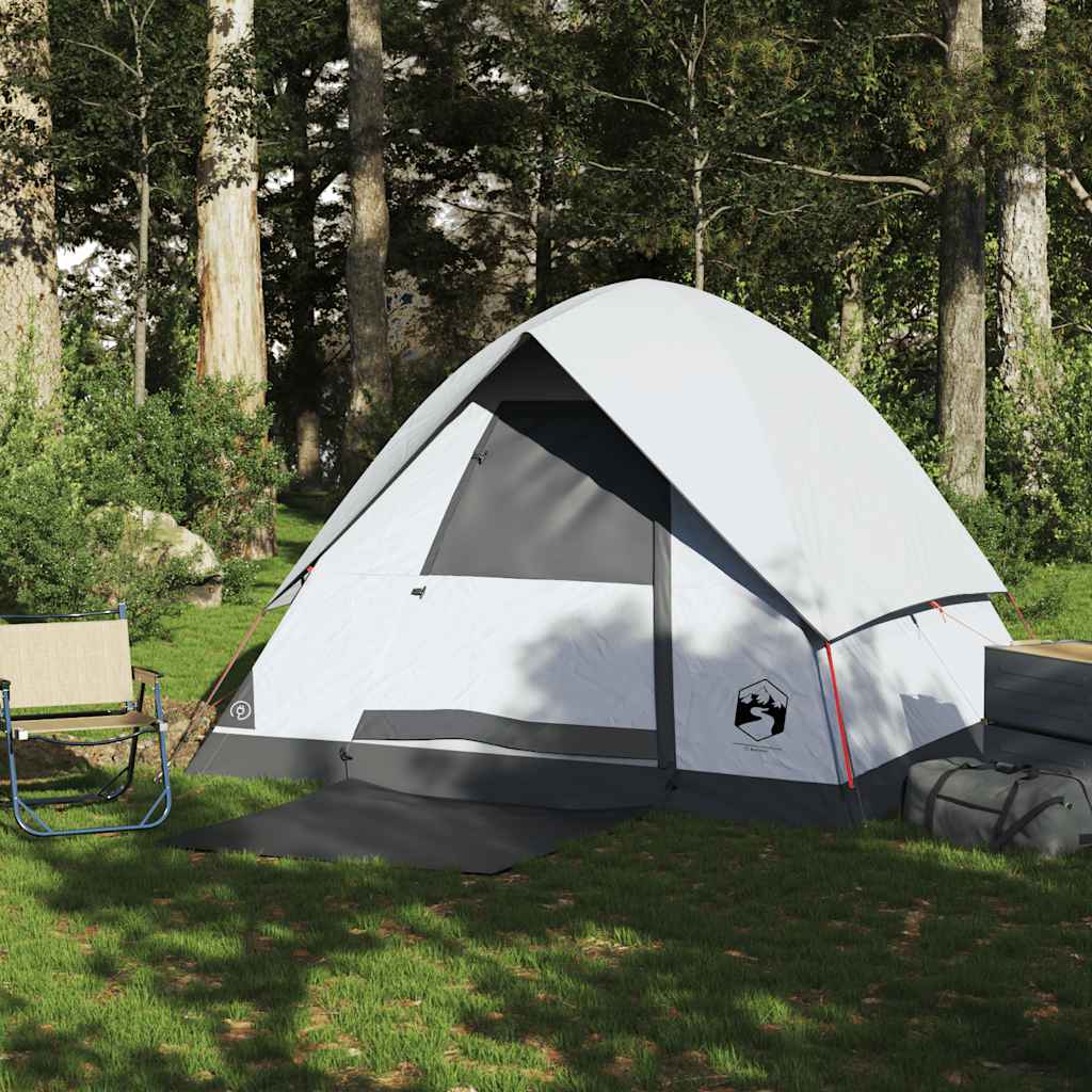 4-personers campingtelt vandtæt mørklægningsstof hvid