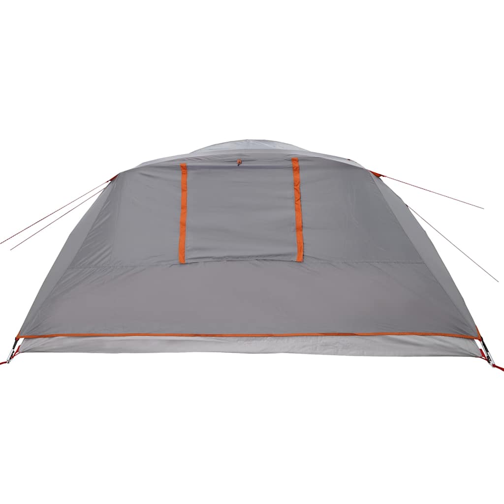 4-personers campingtelt vandtæt grå og orange