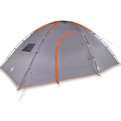 8-personers campingtelt vandtæt grå og orange