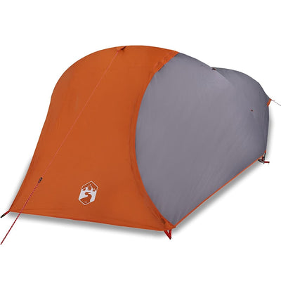 4-personers campingtelt vandtæt grå og orange