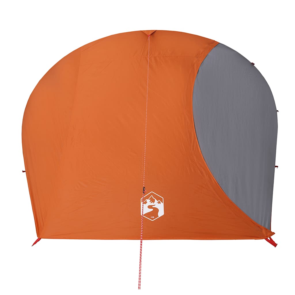 4-personers campingtelt vandtæt grå og orange