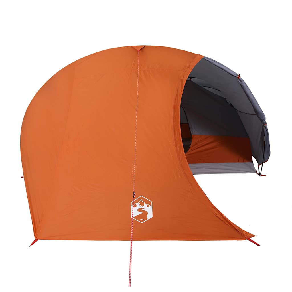 4-personers campingtelt vandtæt grå og orange
