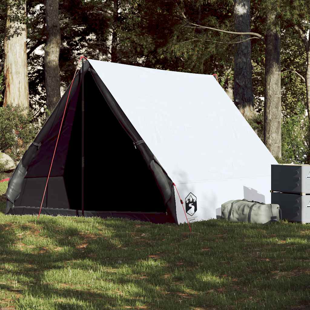 vidaXL 2-personers campingtelt A-stel vandtæt mørklægningsstof hvid