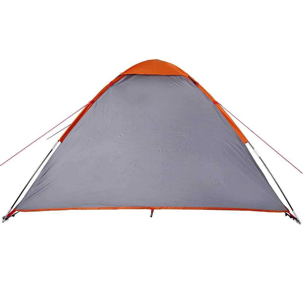 4-personers campingtelt vandtæt grå og orange