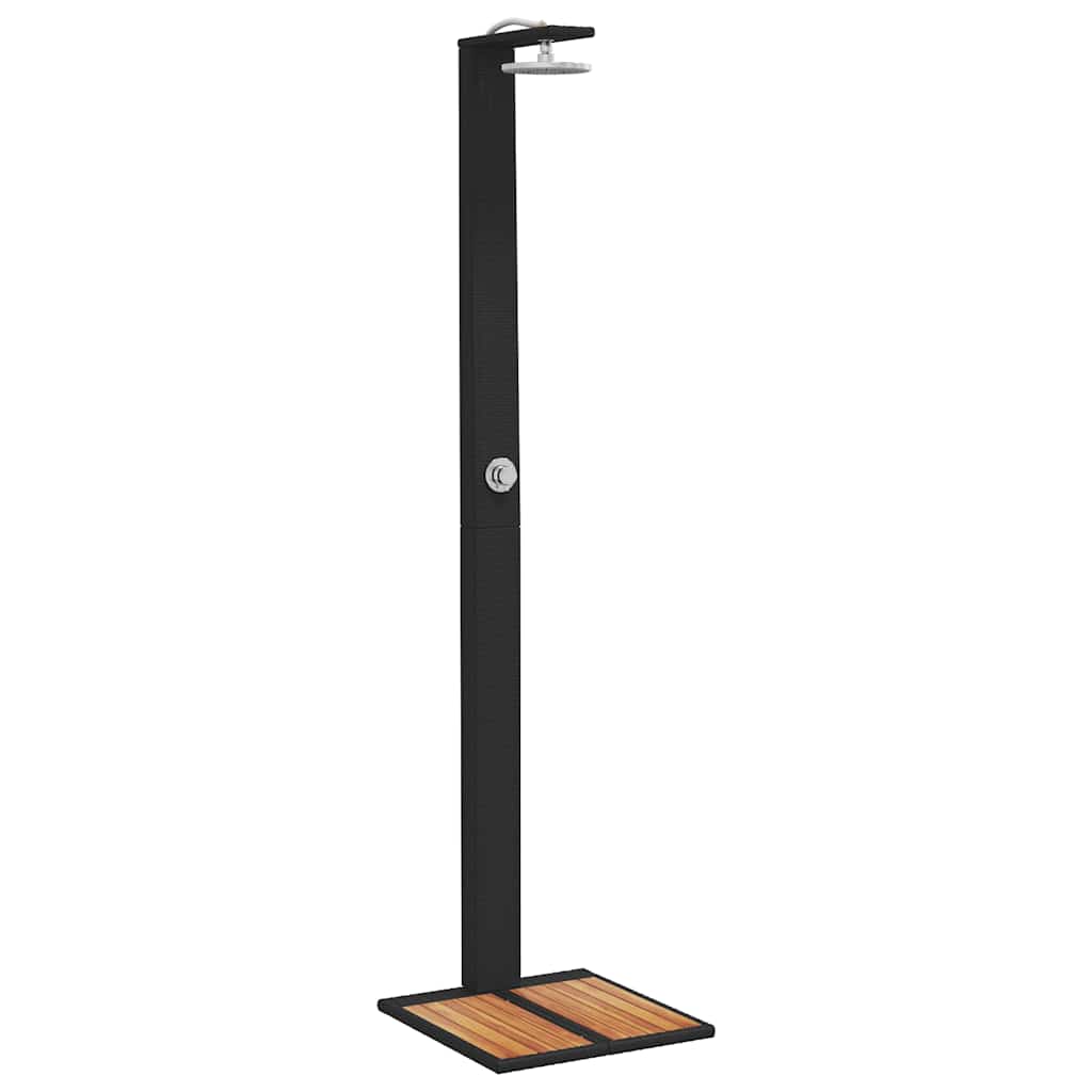 havebruser 50x55x224 cm polyrattan og akacietræ sort