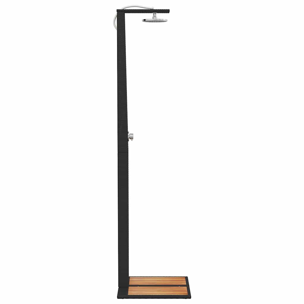 havebruser 50x55x224 cm polyrattan og akacietræ sort