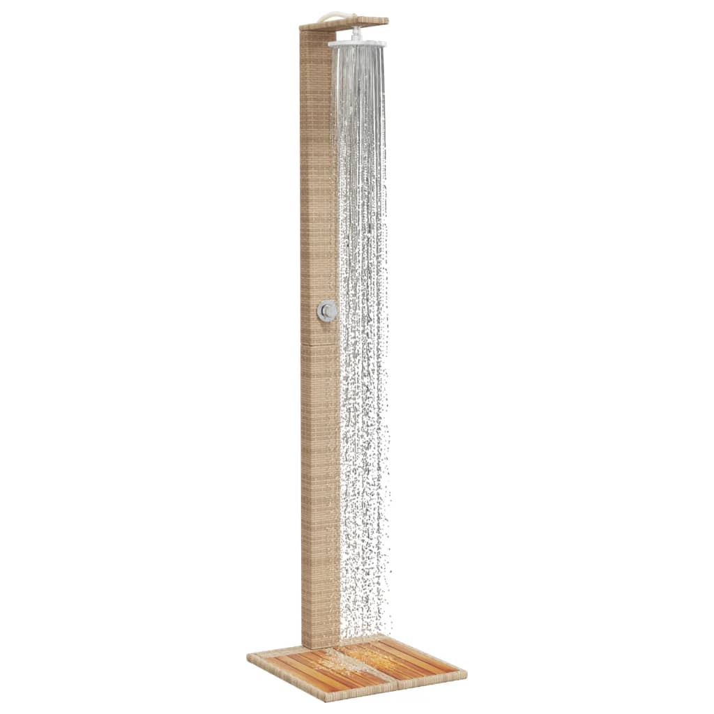 havebruser 50x55x224 cm polyrattan og akacietræ beige