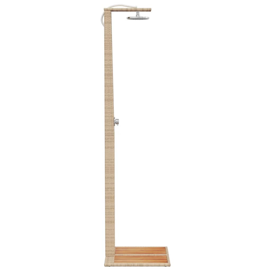 havebruser 50x55x224 cm polyrattan og akacietræ beige